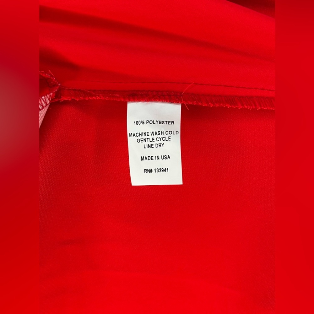 Women’s Amanda Uprichard New York NWT Red Casual Polyester Blouse Arm Ties Large - Picture 5 of 5